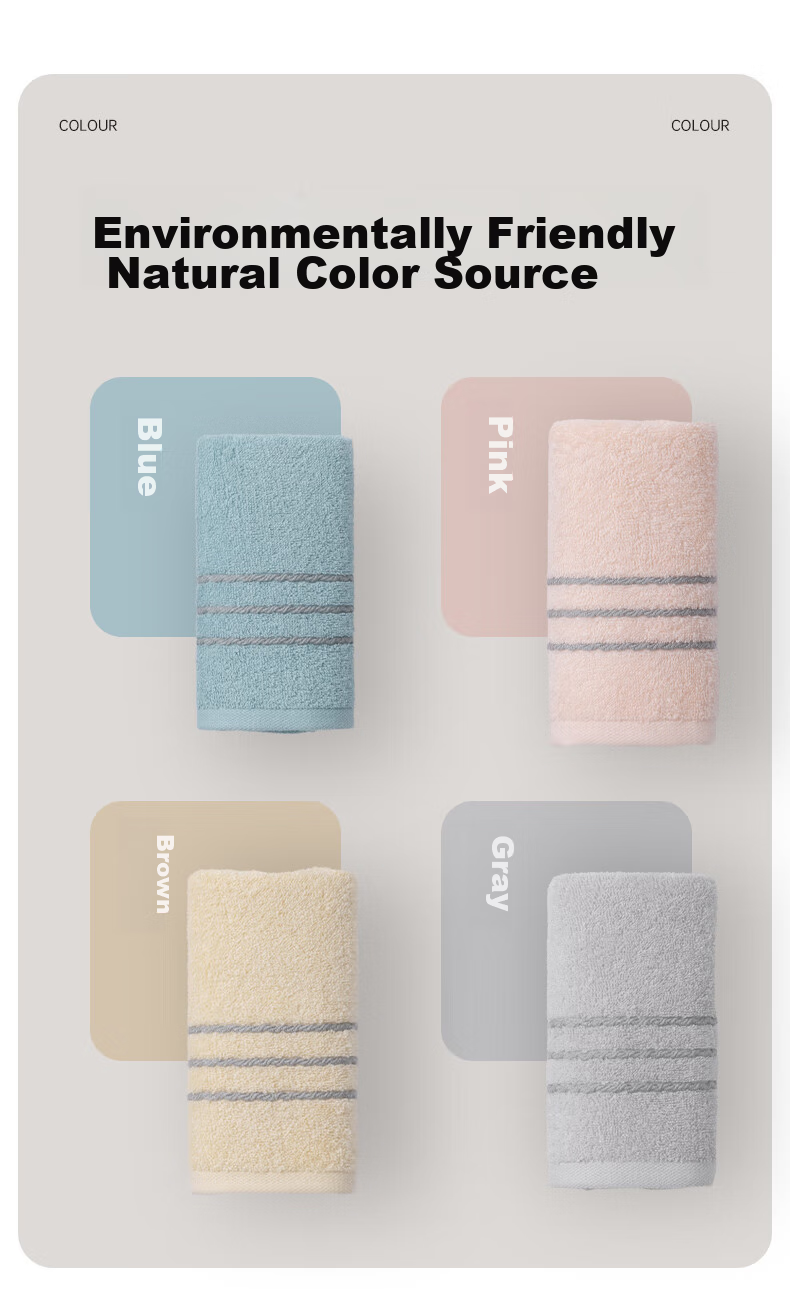 Grace 7A Antibacterial Pure Cotton Face Towel Soft Skin-Friendly Absorbent Xinjiang Cotton Adult Home Sports Blue+Pink 10