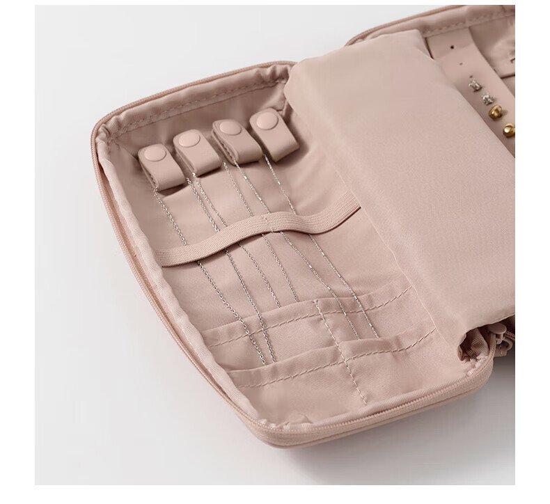 MUJI Polyester Jewelry Bag, M Pink Rice Color 20