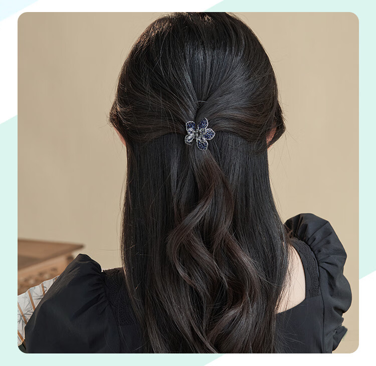 CHIMERA Crystal Flower Hair Clip, Women's Hair Accessory, Bangs Clip, Half-Updo Hairpin, Hair Barrette, Birthday Gift for Girls 8