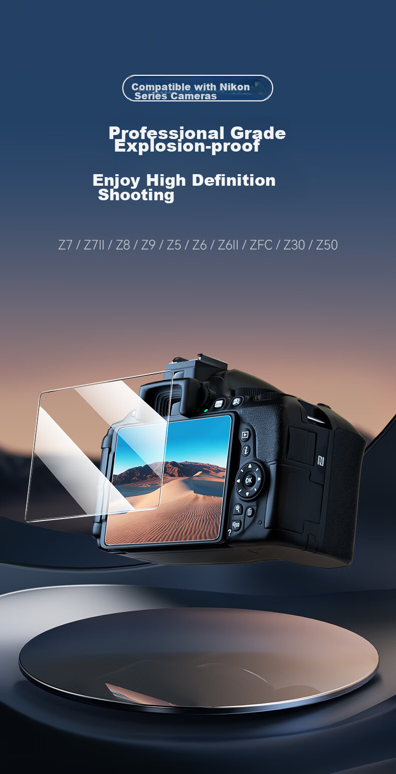 Llano Tempered Glass Screen Protector for Nikon Z50 Camera, Protective Film for Mirrorless And DSLR Cameras, Accessory for Z50 Camera Tempered Glass Screen Protector, Single Piece 1