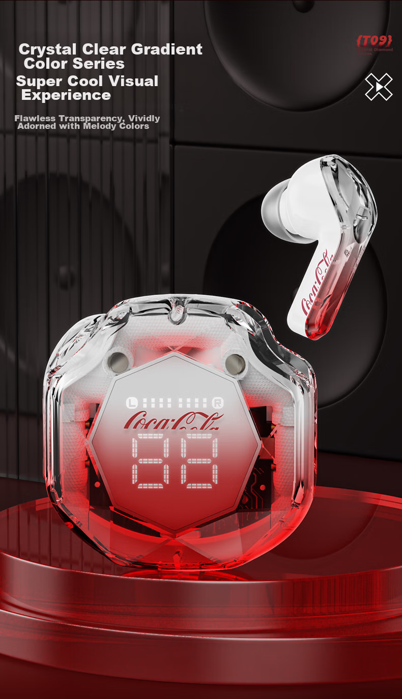 Coca-Cola K-01 Clip-On Bluetooth Wireless In-Ear Gaming Sports Running Earphones Long Battery Life Compatible with Apple Huawei Xiaomi 4