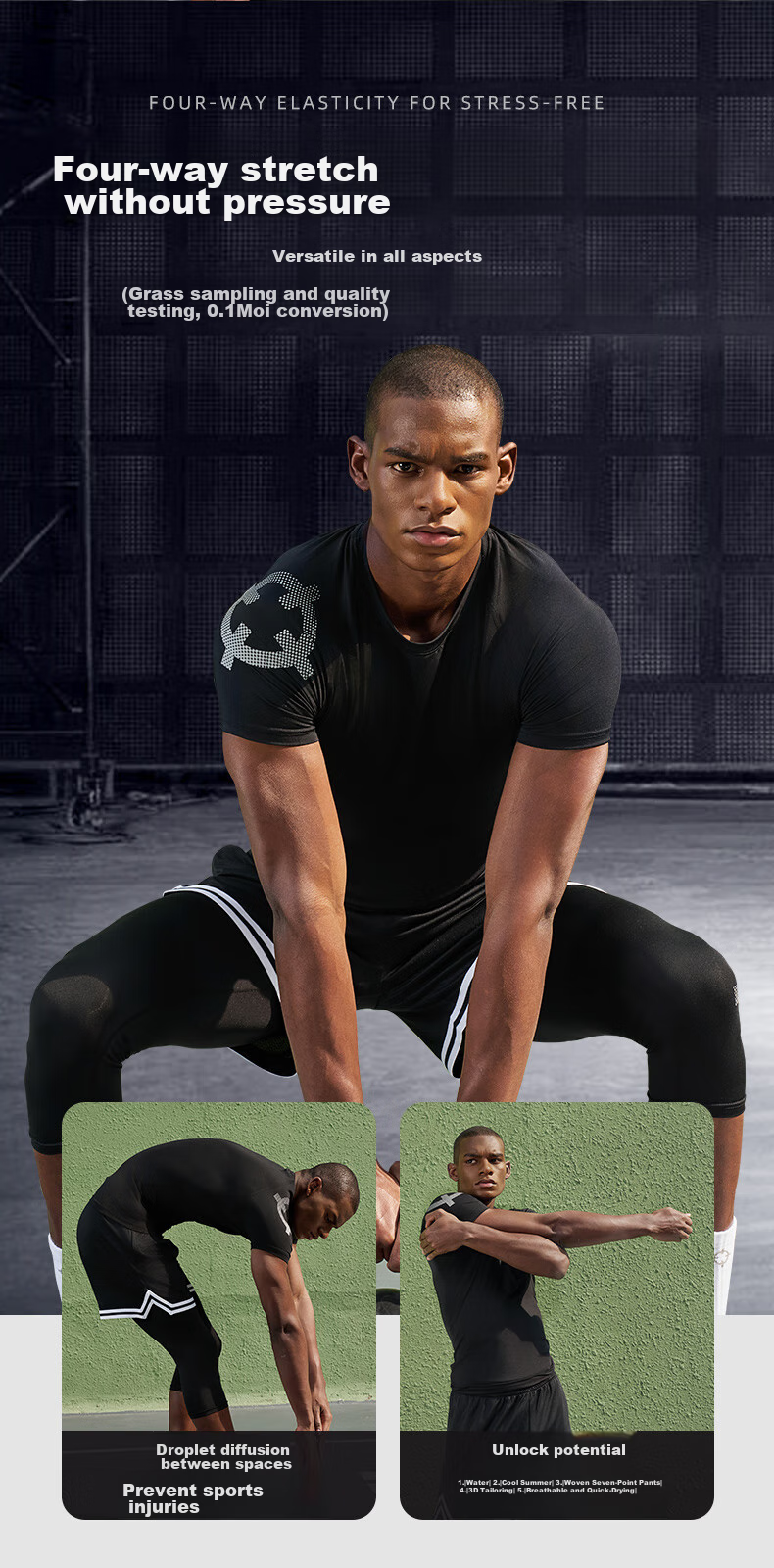 RIGORER Men's Fitness Short-Sleeve Quick-Dry Sports Top, Basketball Training Sweat-Wicking Tight-Fitting Shirt, Pure Black, M 7