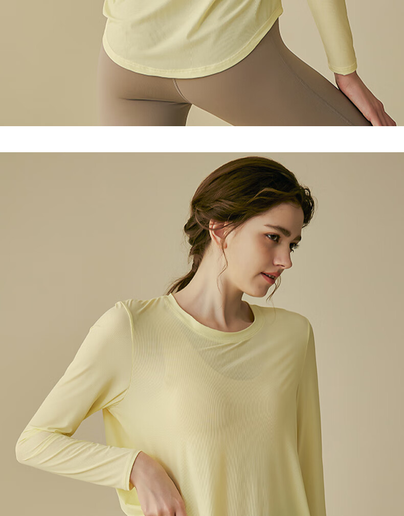 XUEXIMAN Yoga Wear for Women, Loose-Fitting Breathable Sports Top, Running Quick-Dry Training Long-Sleeve T-Shirt, Fitness Clothing, Autumn And Winter Outerwear 14
