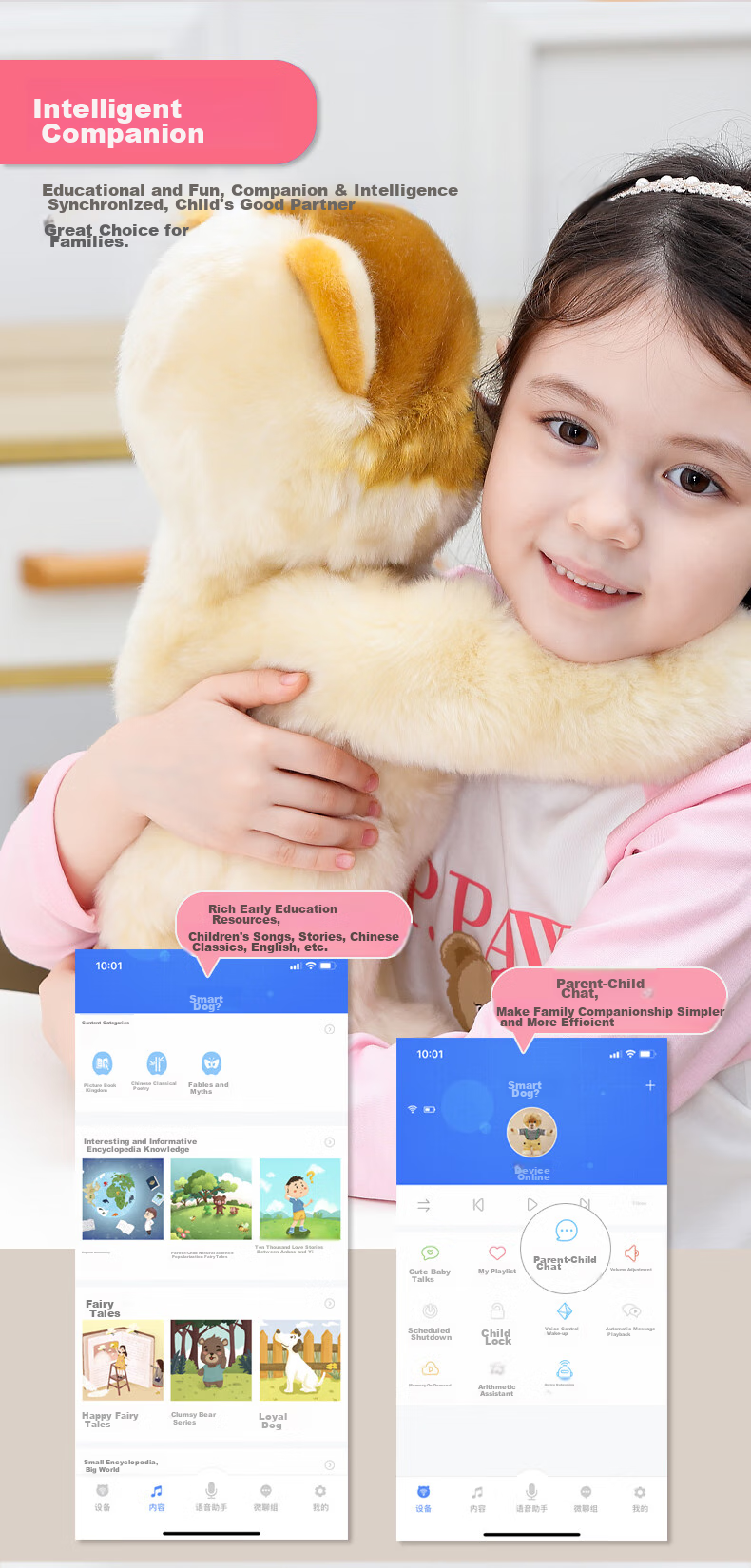 CUMATE Intelligent Pomeranian Toy Dog AI Companion Robot, Children's Gift, Birthday Present for Boys 6