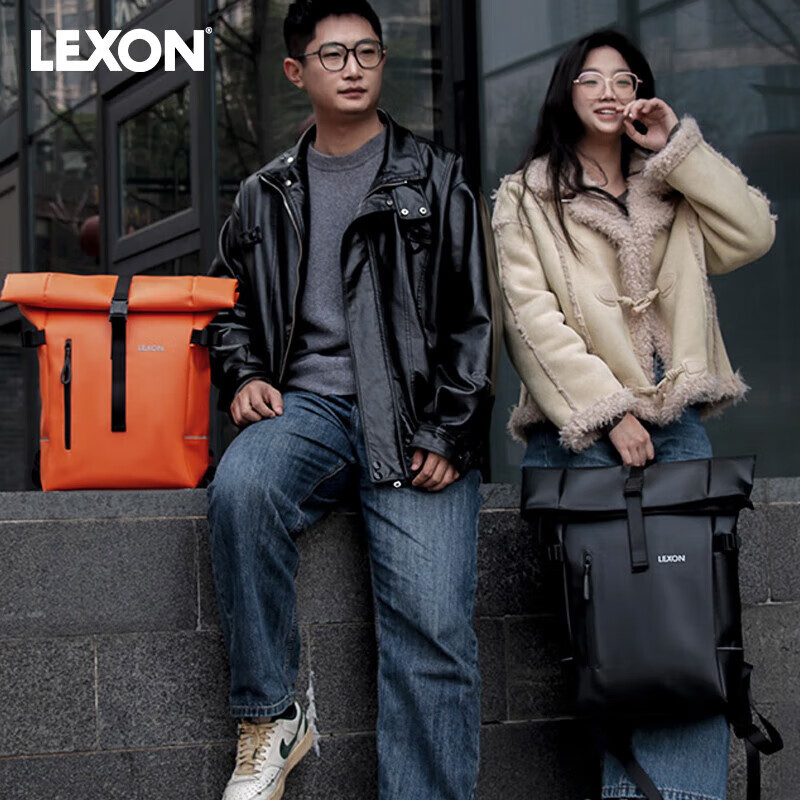 LEXON Men's Backpack, Fashionable Expandable 14-15 Inch Laptop Bag, Casual Water-Resistant Travel Backpack