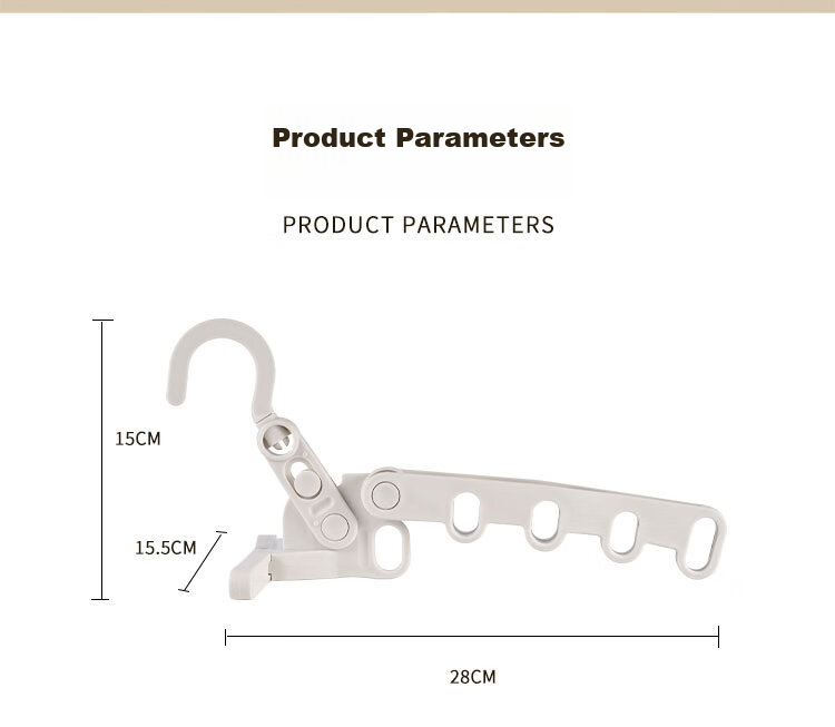 Suncojia Five-Hole Folding Clothes Hanger, Portable for Travel, Dormitory Use, Hotel Stays, Business Trips, Indoor Drying, Hook Organizer 4