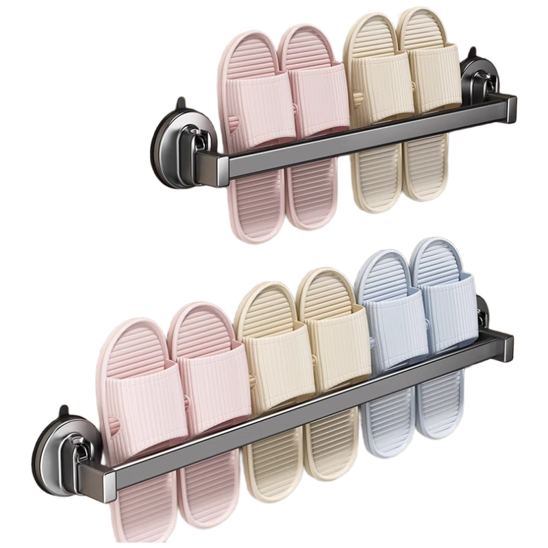 YOUQIN Suction Cup Shoe Rack, Bathroom No-Drill Wall-Mounted Storage Shelf, Shower Caddy Organizer