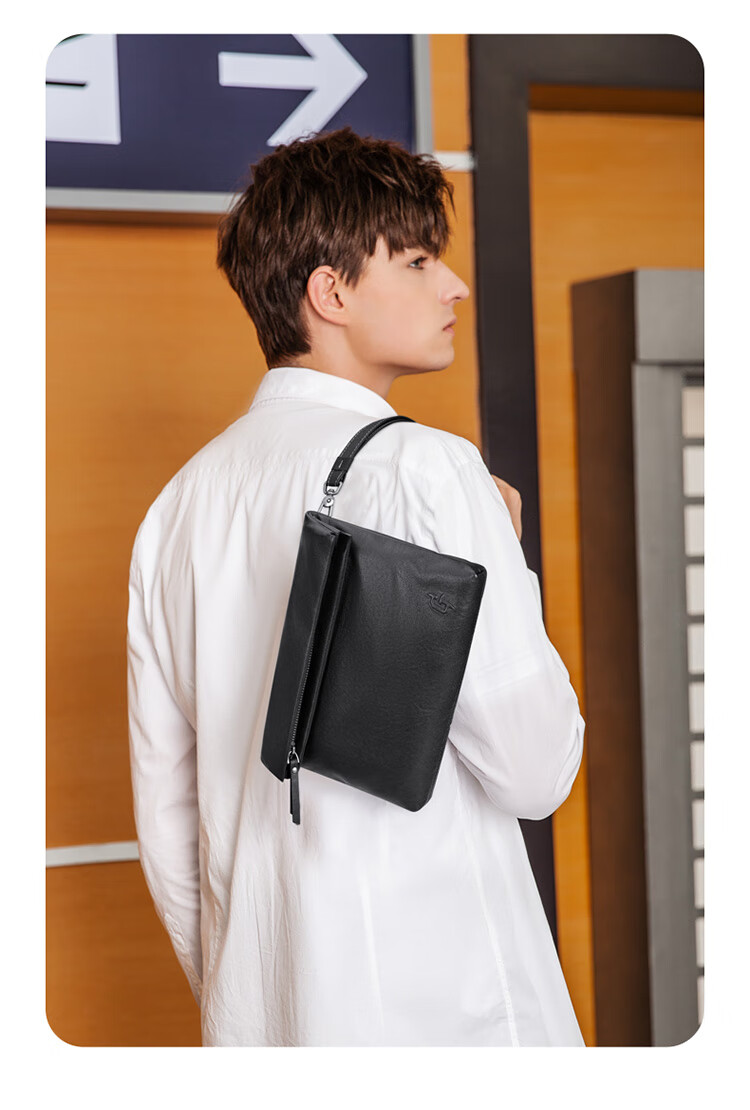 GOLF Shoulder Bag for Men, Top-Grain Leather Crossbody Bag with Multiple Card Slots, Handbag with Dual Use for Phone And IPad, Business Bag for Me 3