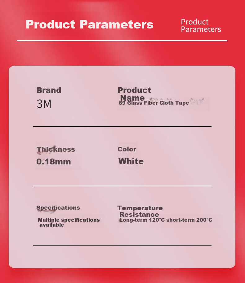 3M Glass Cloth Tape, Heat-Resistant Single-Sided Tape, Insulating Tape, 1 Roll (20mm*3 3M) 69# 9