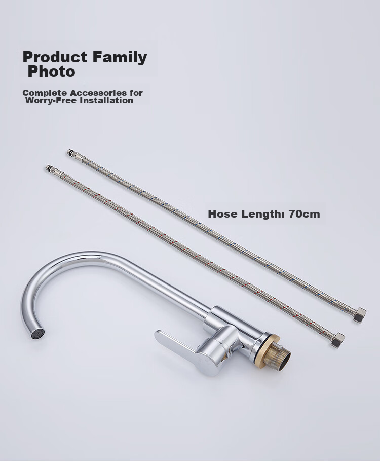 Larsd Sink Faucet, Kitchen Faucet with 360° Rotating Spout, Cold And Hot Water Tap for Sink F055 12