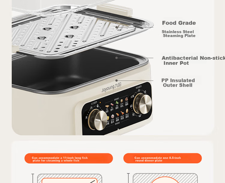 Joyoung 22L Three-Layer Large Capacity Electric Steamer Pot with Dual Rotary Timer And Heat Control, Breakfast Pot, Steamed Bun Pot DZ220HG-GZ536 19