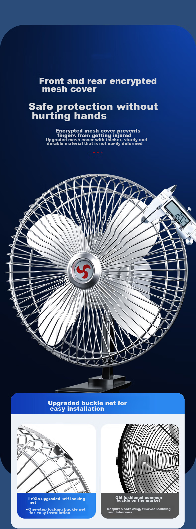 Huashi Car Fan, Automotive Electric Fan, 24V, Specially Designed for Large Trucks, High-Power Strong Wind, Rear Seat, Sedan Fa 16