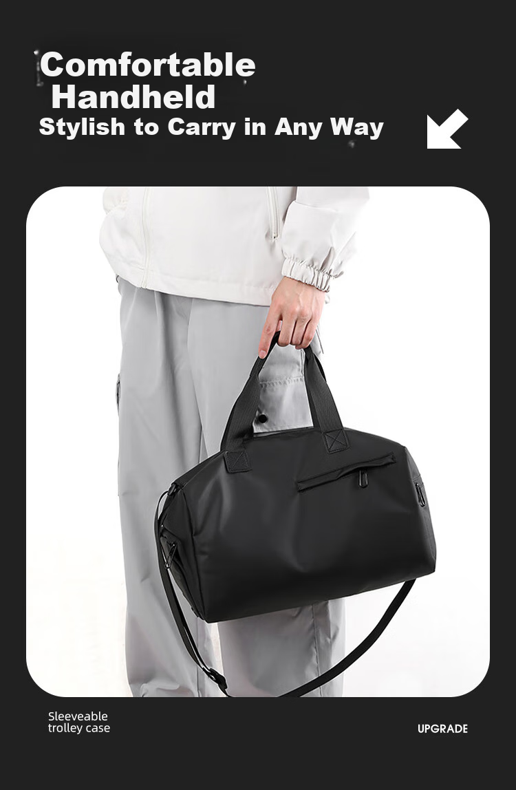 Lehuolvxing Fitness Bag with Wet And Dry Separation, Men's Travel Luggage, Large Capacity Handheld Sports Bag for Men, Short-Distance Business Trip Crossbody Backpack 12