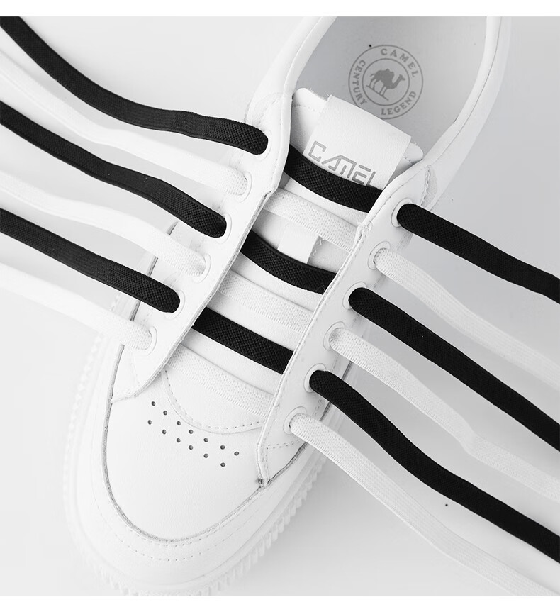 FOOTOPPO Lazy Slip-On Shoes, No-Tie Buckle Shoes, Women's White Sneakers, Skateboard Shoes, Adult No-Binding Shoe Laces for Me 13