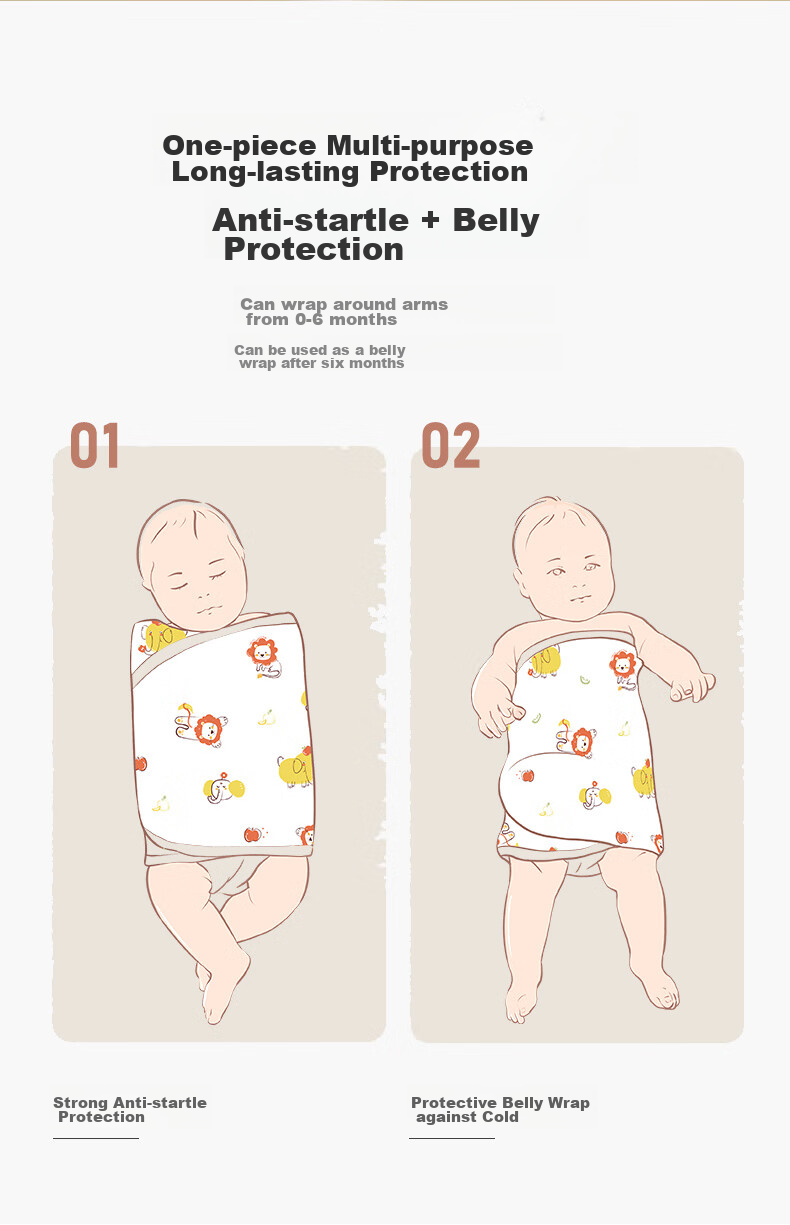 AIBEDILA Baby Swaddle Blanket, Spring And Autumn Bamboo Cotton, Anti-Startle, All-Season Cotton, Newborn Swaddling Cloth, Baby Sleeping Aid, Single Layer 6