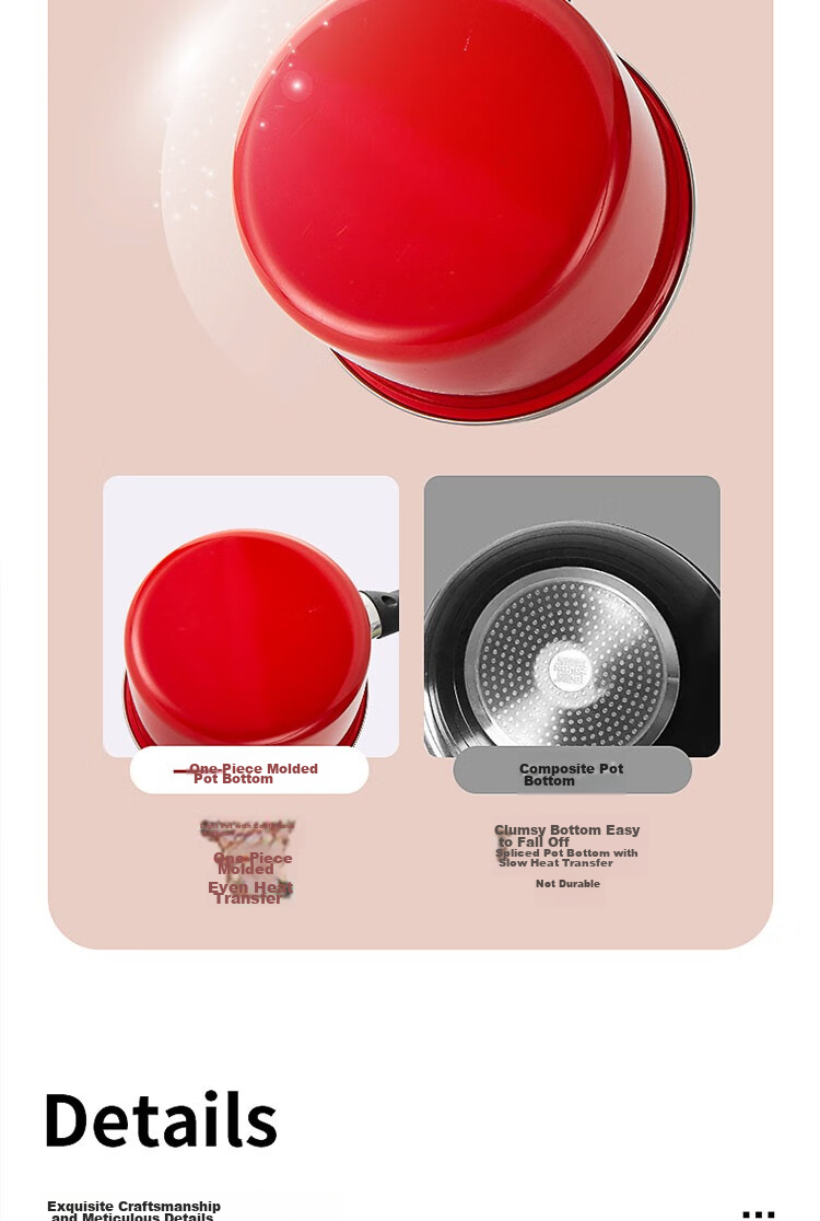 Fage Red Series Set Enamel Pot (Frying Pan + Milk Pan) FG-HHD02NJ 13