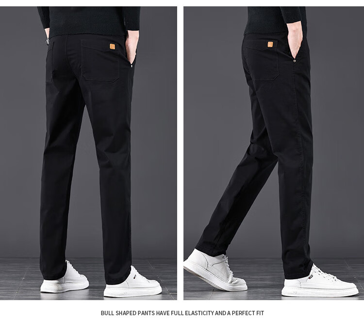 JEEP High-End Men's Casual Pants, New Spring 2026 Style, Loose Straight-Leg, Light Business Pure Cotton Trousers for Me 10