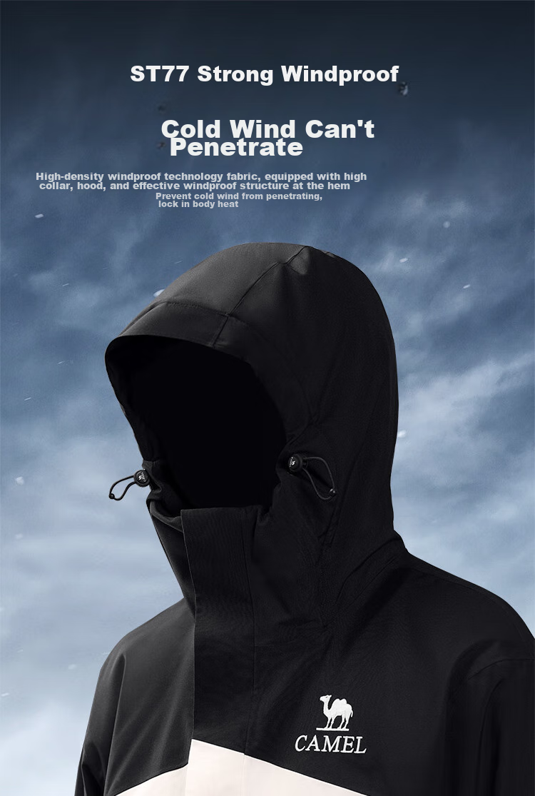 CAMEL Outdoor Padded Jacket AK80 Hard Shell Waterproof Cotton Coat for Men, Thickened Mountaineering Suit A14CF09733 8