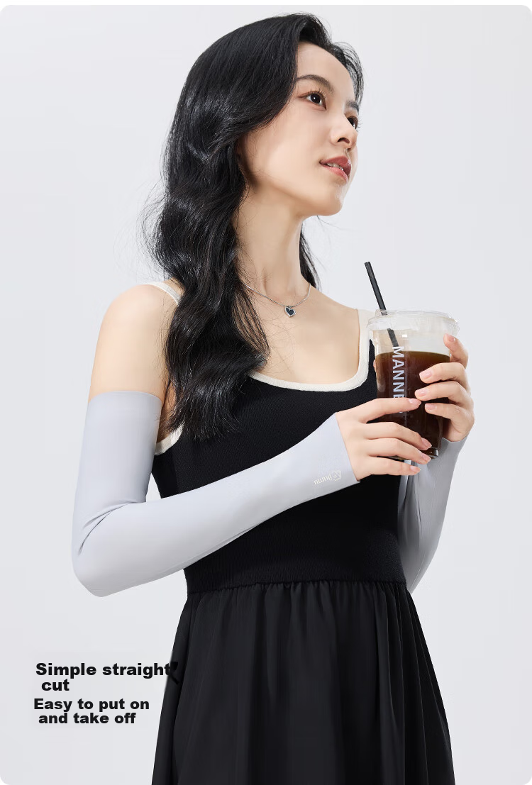 JIUMU Ice Silk Sun Protection Arm Sleeves for Women, Summer Driving Cycling Cooling UV Protection Arm Covers 6