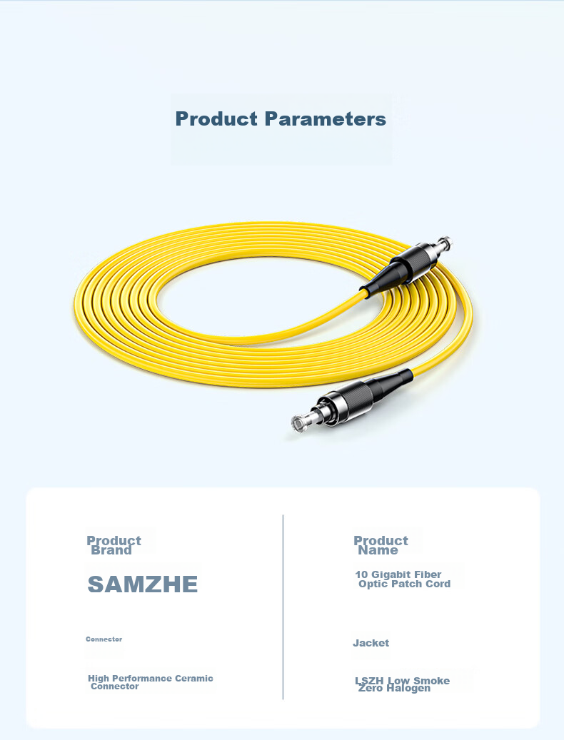 SAMZHE Fiber Optic Patch Cable, FC-FC Engineering Telecom Grade Single-Mode Single-Core 3.0 Micron Diameter UPC Fiber Optic Pigtail, Flame Retardant Low Smoke Zero Halogen, Indoor Fiber Optic Network Cable, 2 Meters G0-FCFC02 14