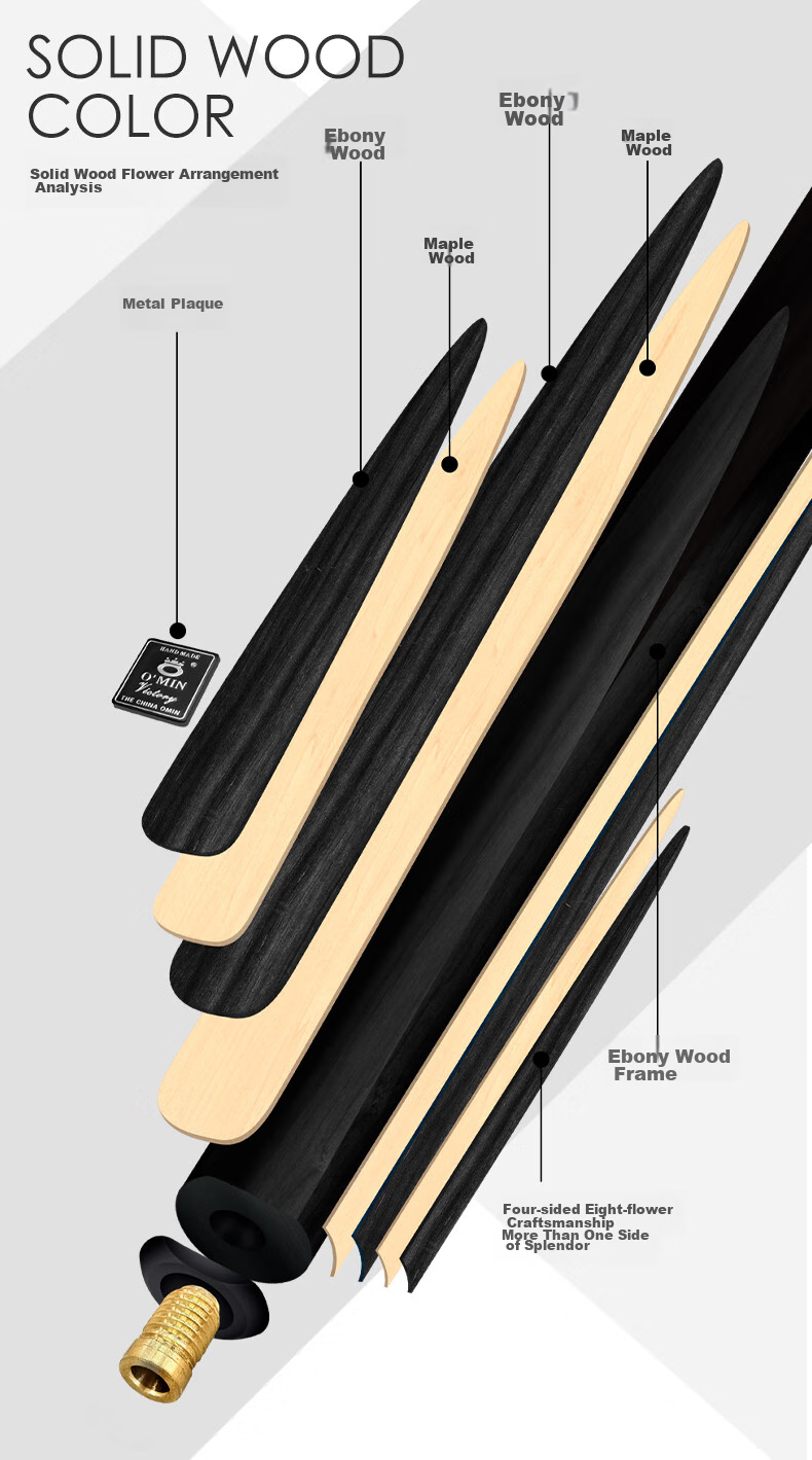 Aomi New Champion Velvet Cue Case Set Billiard Cue Pool Cue Small Tip Snooker Cue Chinese 8-Ball English Style 4