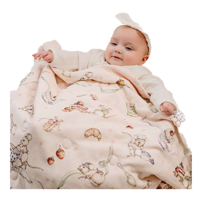 EMXEE Baby Summer Cooling Quilt, Children's Blanket for All Seasons, Gauze Throw, Newborn Air Conditioning Quilt, Kindergarten Blanket, 110*140cm