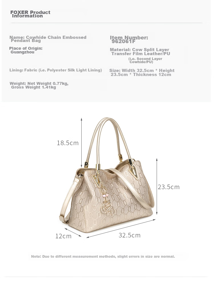 FOXER Leather Women's Handbag, Large Capacity Shoulder Crossbody Tote Bag with Gift Box, Mother's Day Gift for May 20th 13
