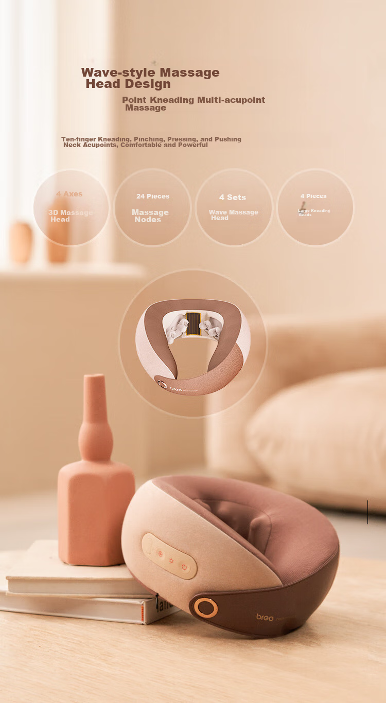 Breo Neck Massager, C2 Neck And Shoulder Massage Device, Pillow Ring U-Shaped Neck Pillow with Heat Therapy And Kneading Function, Birthday Gift for Mom, Wife, Boyfriend Or Girlfriend 4