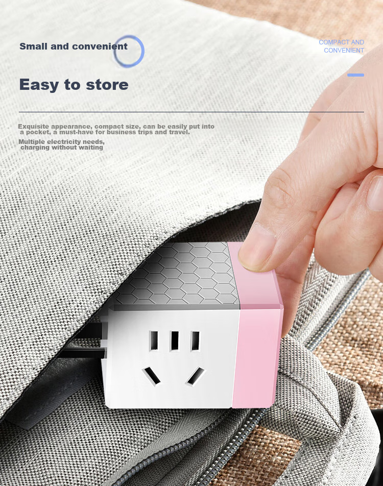 Cici Travel Adapter, 1 to 3 Power Converter/Adapter/Hexagonal Socket/Hexagonal Converter/Wireless Socket, 3-Prong Wireless Hexagon Q02 White 9