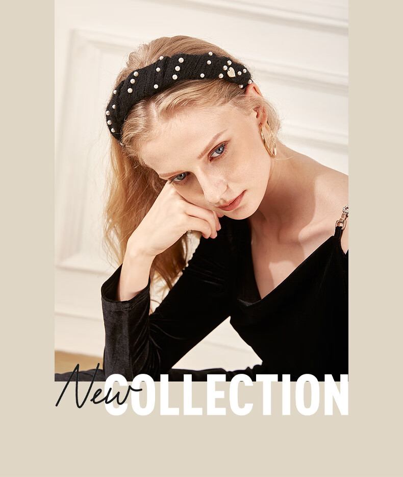 ELLE Headband for Women, French-Style Fashionable Versatile Wide-Brimmed Hair Band with Pearl, Gift for Girlfriend on Mid-Autumn Festival 4
