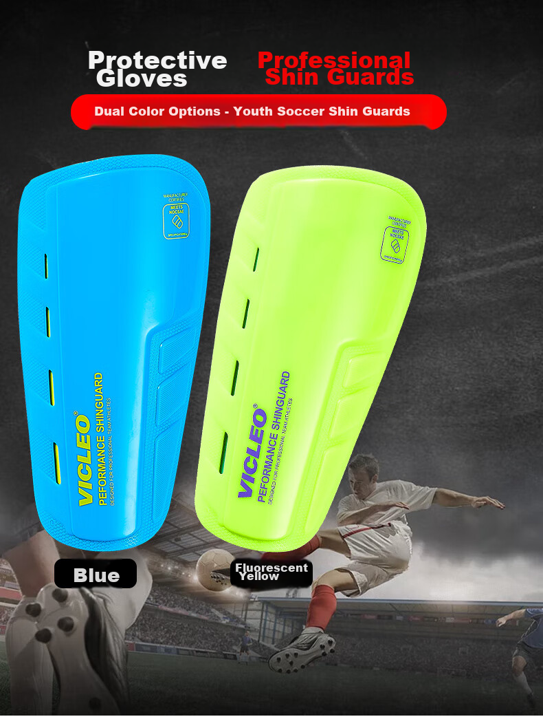 VICLeO Children And Youth Soccer Shin Guards And Ankle Pads, Insert-Type, One Pair, V820216, Fluorescent Yellow 4