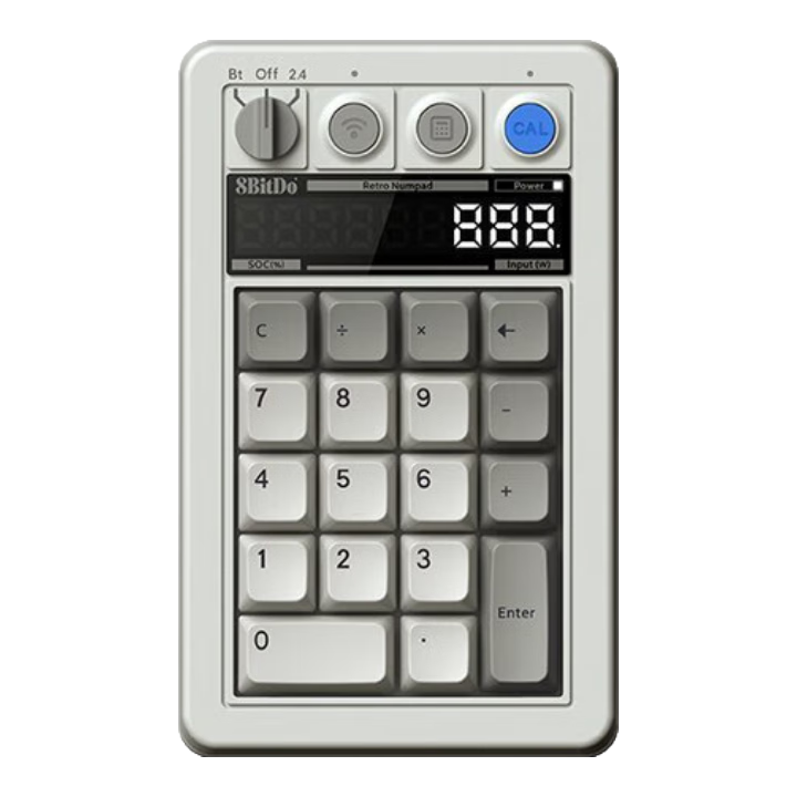 8BitDo Retro18 Digital Keyboard, Compact Mechanical Keyboard, Retro Classic Wireless Office Three-Mode Bluetooth Wired Hot-Swappable PC Computer Keyboard