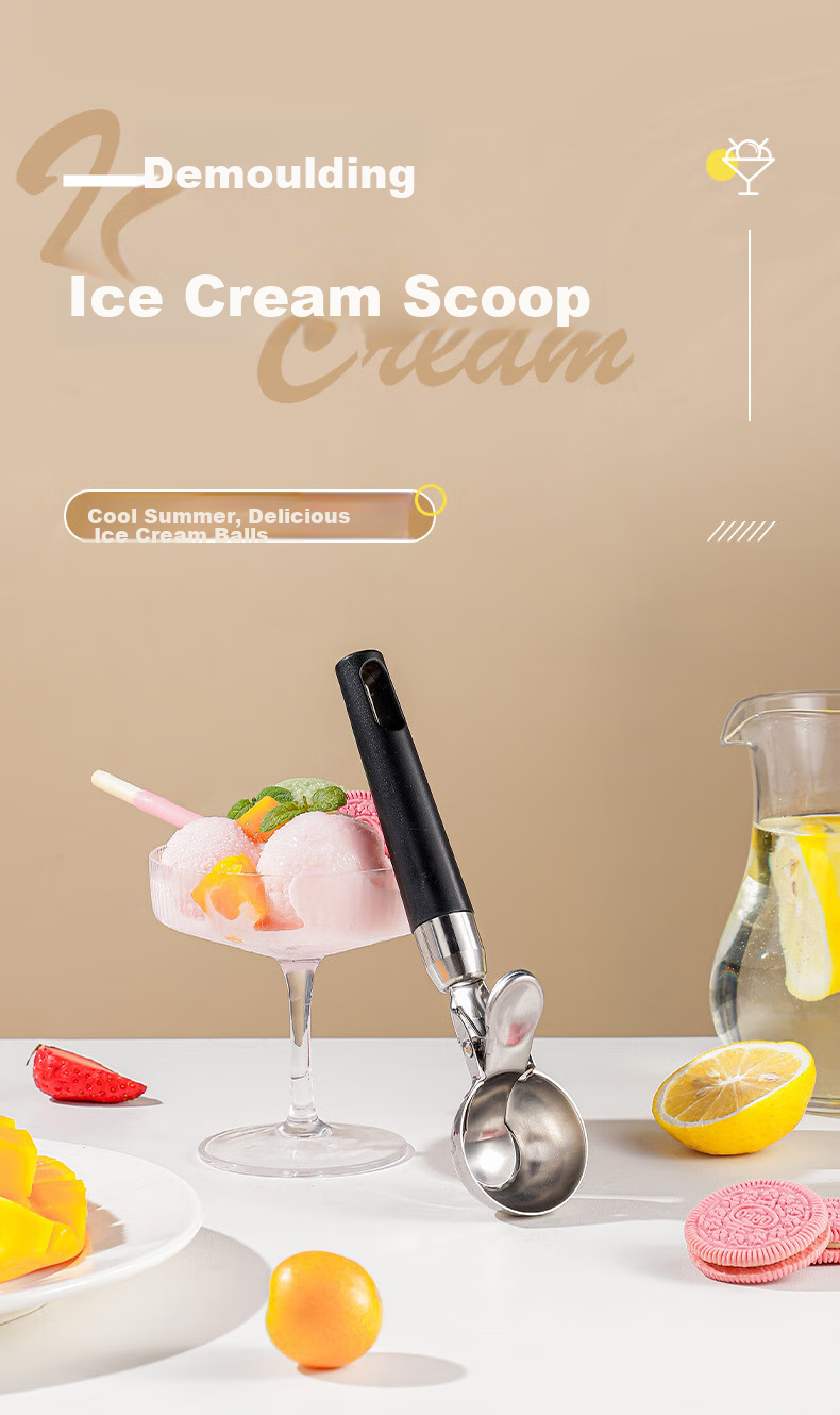 Guangyi 304 Stainless Steel Ice Cream Spoon, Scoop, Ice Cream Spoon, Fruit Baller GY7915 1