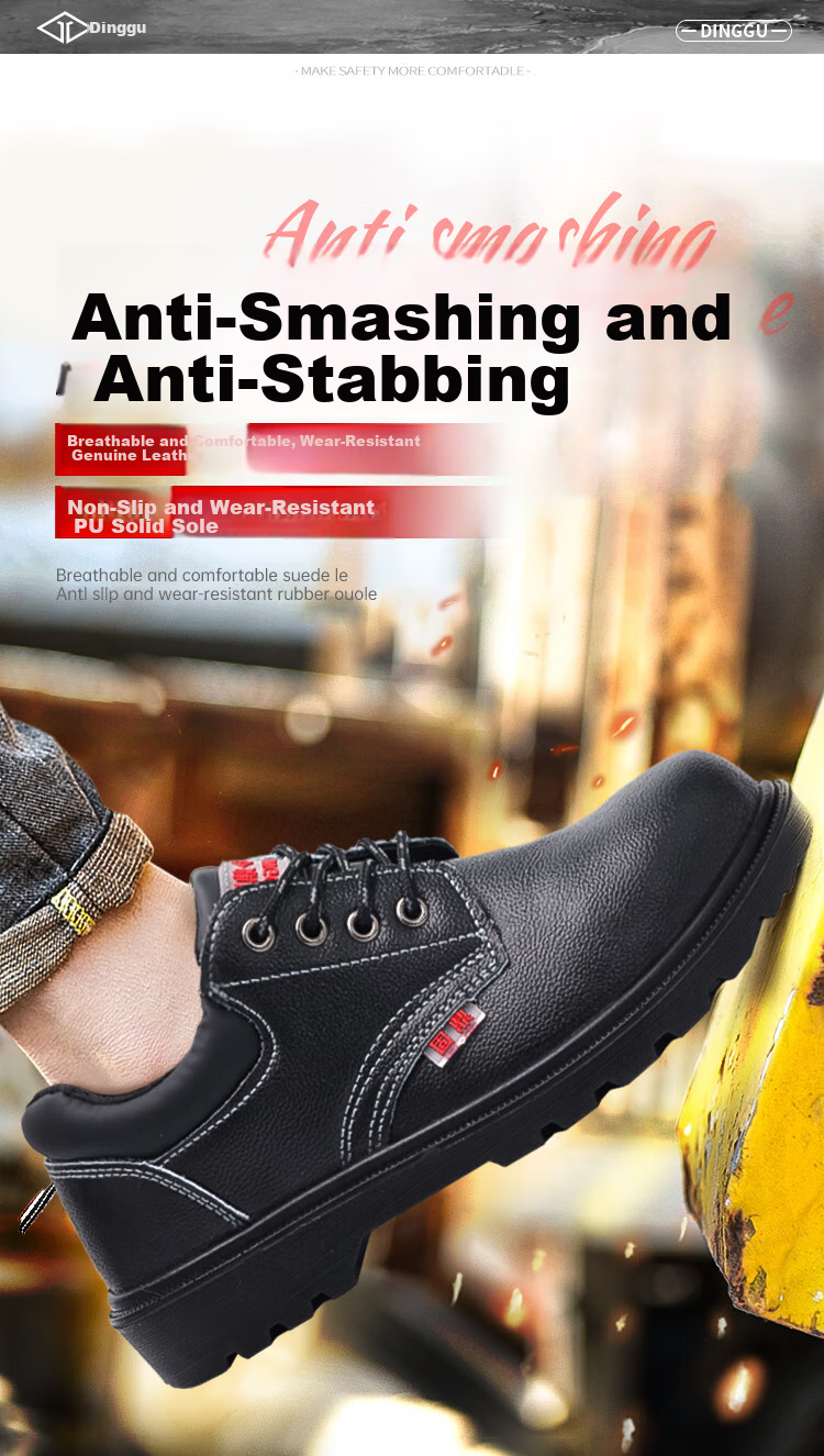 Dinggu Safety Shoes for Men, Anti-Smashing And Puncture-Resistant, Steel Toe Cap, Steel Midsole, Solid Sole, Safety Shoes 1123hei42 1