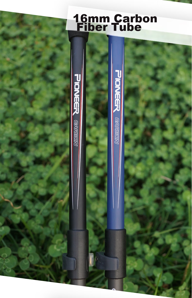 Pioneer Tenglongxing 6 Series, T800 Grade Carbon Fiber Ultra-Light Three-Section Telescopic Outdoor Trekking Pole, Cane, Black 13