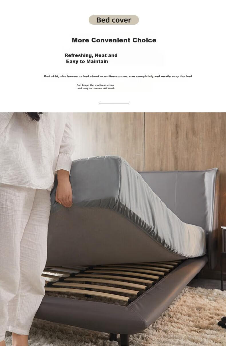 I-WILL Brushed Cotton Quilted Double Mattress Protector Single Piece Spiral Grid Waterproof Quilted Fitted Sheet Khaki 150x200cm 3