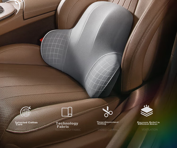 Buleishen Car Headrest, Neck Support Pillow, Lumbar Support Cushion, Automotive Accessory, Black, Suitable for Xiaomi SU7 3