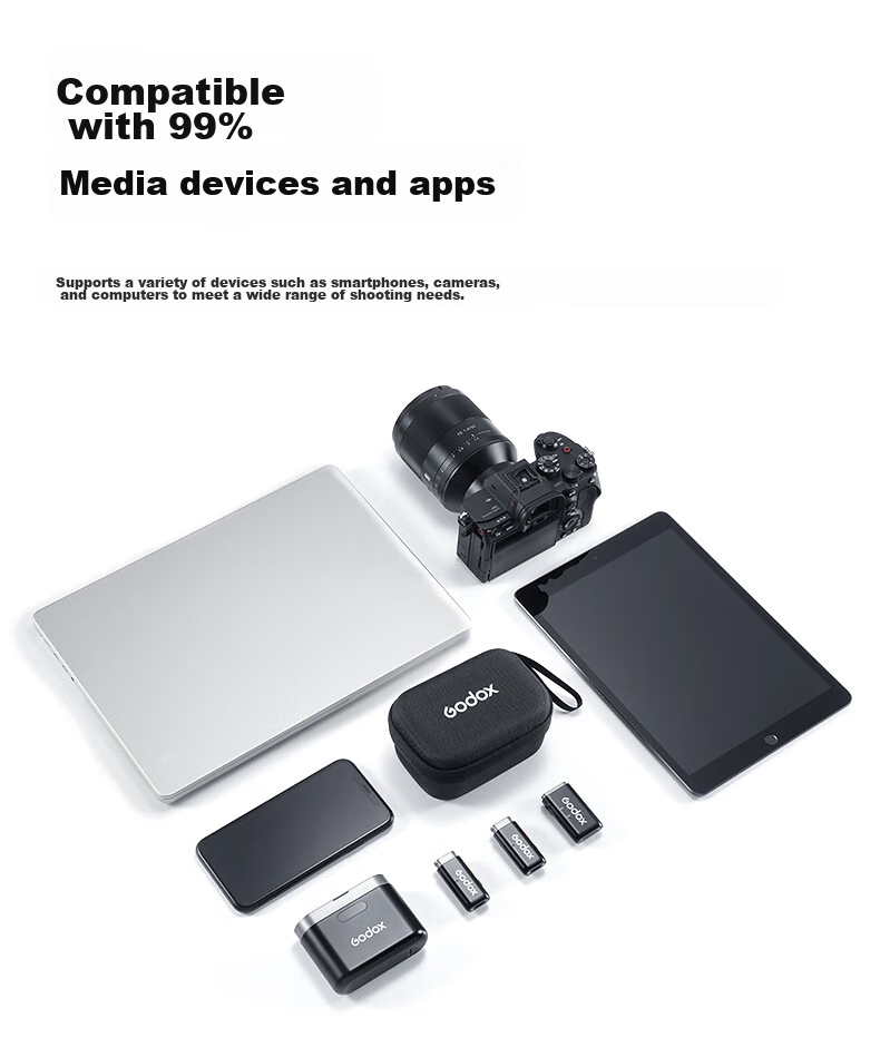 Godox WES1 Wireless Lavalier Microphone with Lightning Connector, Small Bee Audio Recorder, Outdoor Noise Reduction, Interview Recording, TikTok Live Streaming Equipment Microphone 23