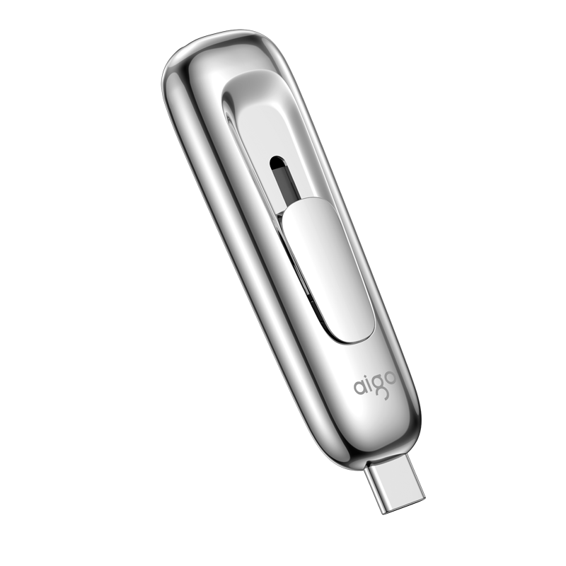 Aigo 1TB USB3.2 Type-C Dual Interface High-Speed Solid State Flash Drive Z398Pro Silver Read Speed 1070MB/s Large Capacity Dual-Use Flash Drive for Phones And Computers