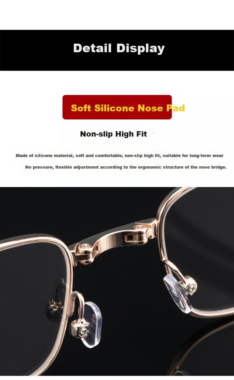 GOGOSOON Smart Zoom Foldable Portable Natural Crystal Reading Glasses for Men And Women, Middle-Aged And Elderly High-Definition Crystal Stone Glasses for Back to School 10