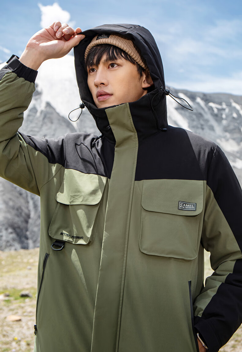 CAMEL Men's Workwear, Couple's down Jacket, Men's Short Duck Down Outdoor Sports Windproof Coat, Winter M13CR07096 18