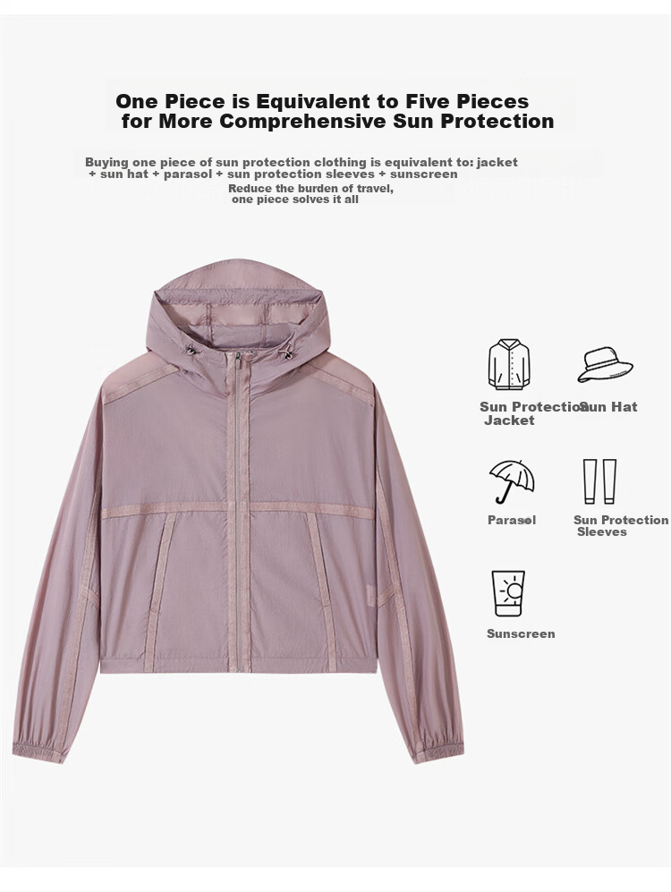 Pioneer Camp Butterfly Shadow Sun Protection Clothing for Women, Summer Lightweight Breathable Sun Protection Garment, UV-Resistant Skin Coat, Short Loose-Fitting Jacket 5