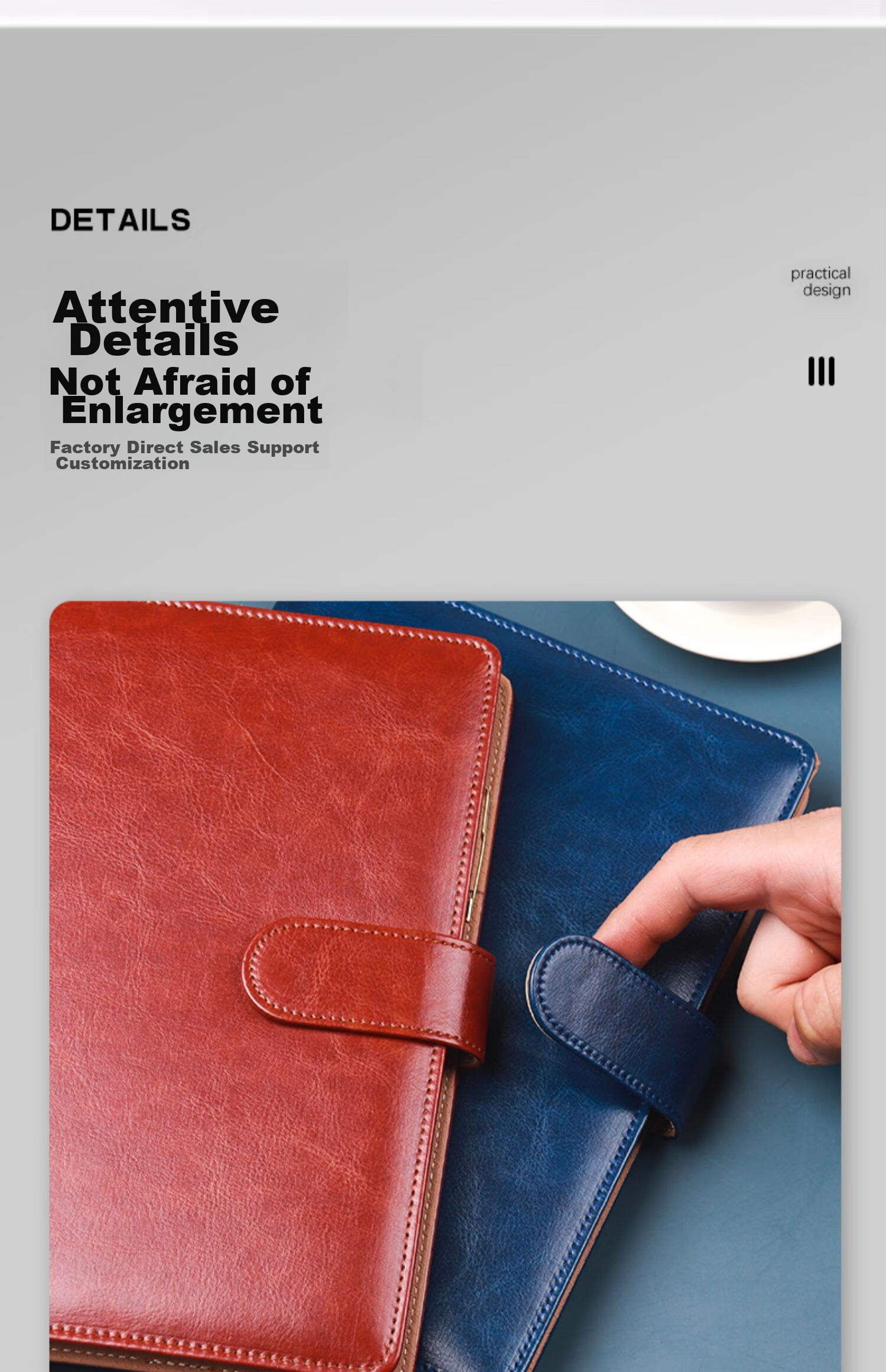 Xuchenwenju Notebook, Loose-Leaf A5 Brown, 6-Ring Binder, Simple Business High-End Leather Cover, with Buckle And Card Slots, Office Meeting Record Book, Detachable, Can Print LOGO 10