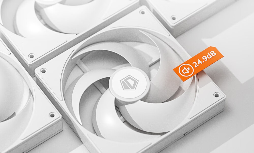 Kulin (IDCOOLING) 14cm Case Fan, 4-Pin Interface, PWM Temperature Control Cooling, Suitable for 280 Water Cooling Computer CPU Cooler Modification, White, AS-140 4