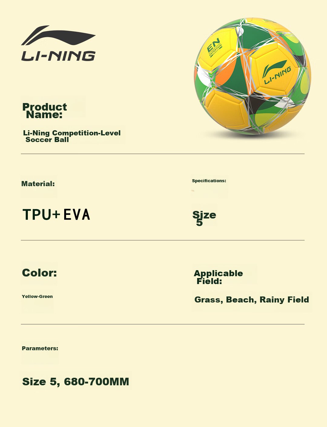 Li-Ning Soccer Ball Size 5 for Adults, Children, Teenagers, Middle School Students, Standard Professional Competition Training, Specialized Size 5 for Primary And Secondary School Students 11