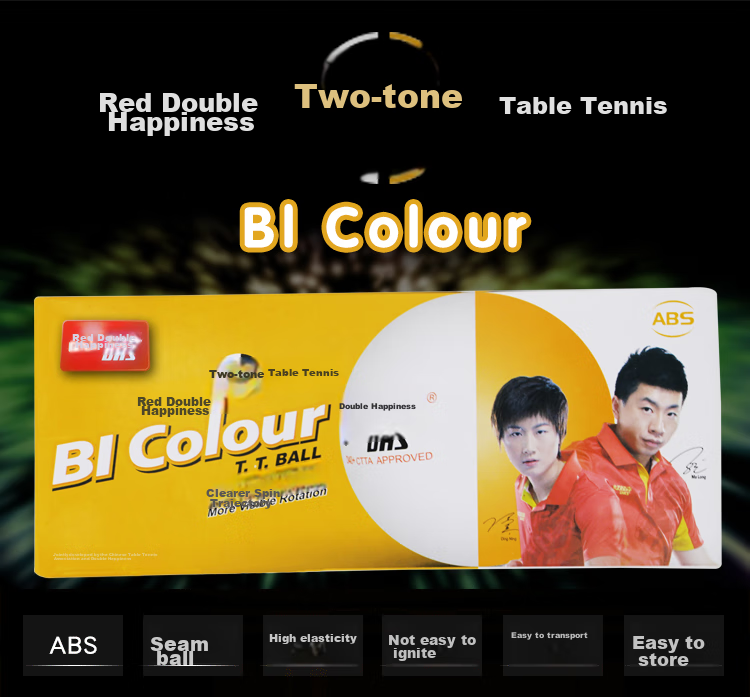 DHS Two-Color Dazzling Performance Training Competition Table Tennis Balls, Two-Box Set, 20 Pieces 1