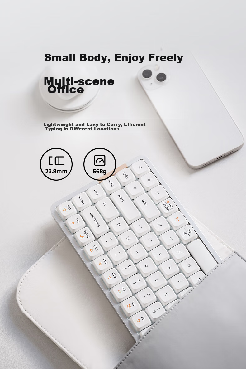 LOFREE Xiaoshun 100-Key Low-Profile Keyboard OE919, Wired And Bluetooth Dual-Mode, Low-Profile Mechanical Keyboard, Aluminum Alloy Body, Deep Space Phantom 15