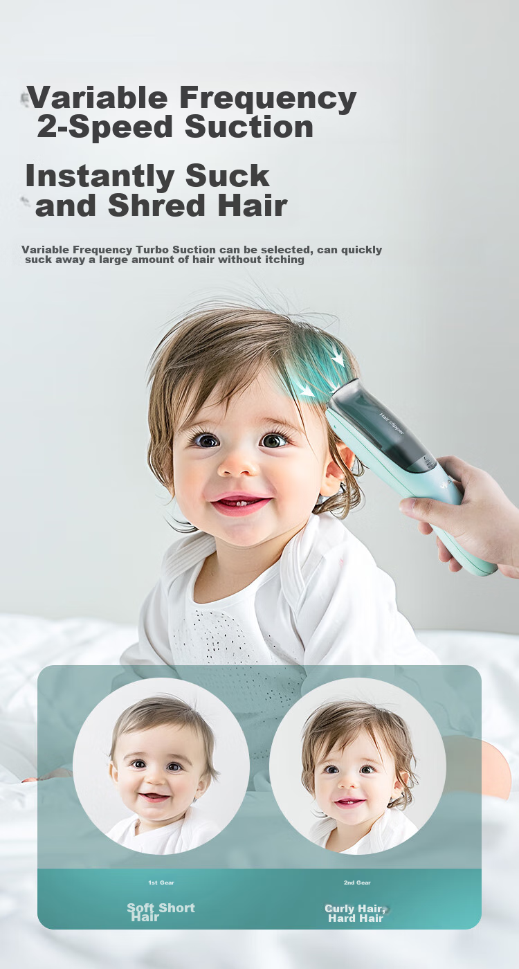 Yijan Automatic Hair Suction Baby Hair Clipper, Quiet Children's Hair Trimmer, Infant Hair Cutter, Newborn Hair Cutting Electric Shaver 6