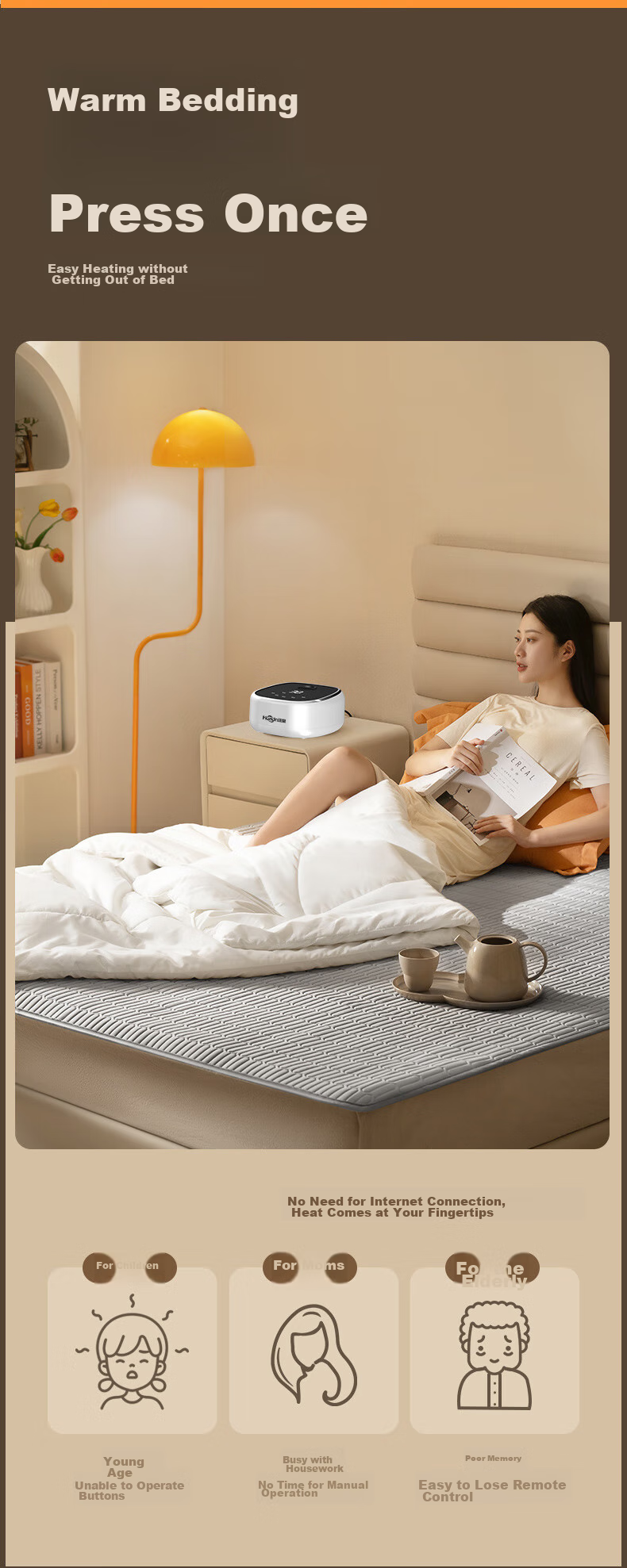 Huanding Water Heating Blanket, Sold by JD, 2026 New Model Water Heating Electric Blanket, Water Circulation Electric Mattress Pad, 1.8 Meters X 2 Meters 7