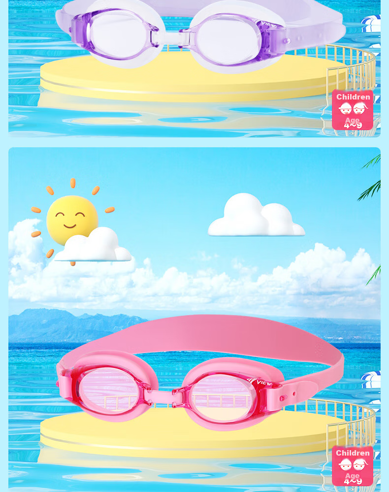 View Children's Swimming Goggles for Boys And Girls, Large Frame Swim Glasses, Waterproof Anti-Fog High-Definition Eye Protection Diving Equipment V770JA 14